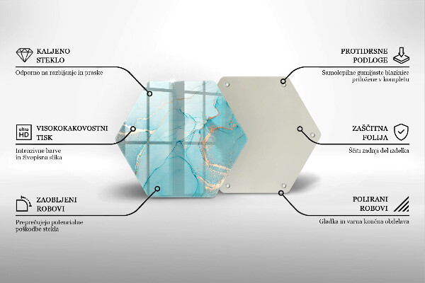 Steklena podloga za rezanje Abstrakcija kamna