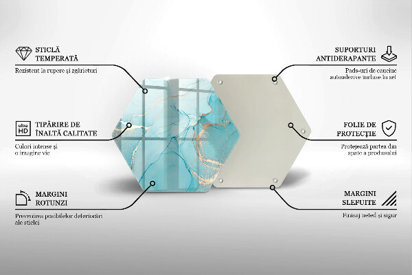 Steklena podloga za rezanje Abstrakcija kamna