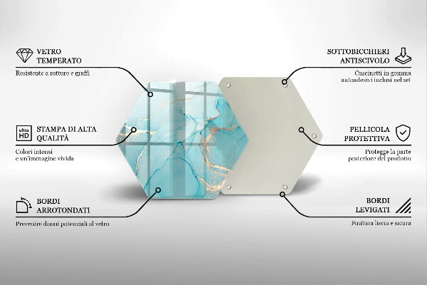 Steklena podloga za rezanje Abstrakcija kamna