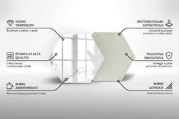 Steklena podloga za rezanje Moderni marmor