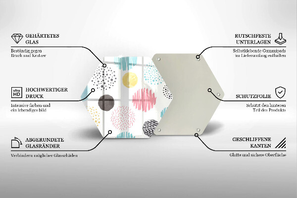 Steklena podloga za rezanje Poslikane oblike