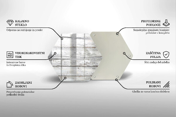 Steklena podloga za rezanje Svetle lesene deske