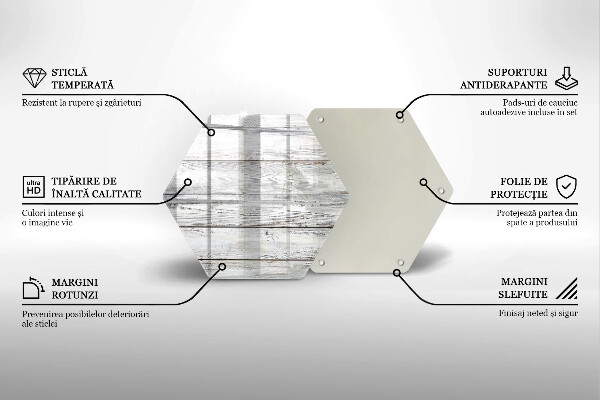 Steklena podloga za rezanje Svetle lesene deske