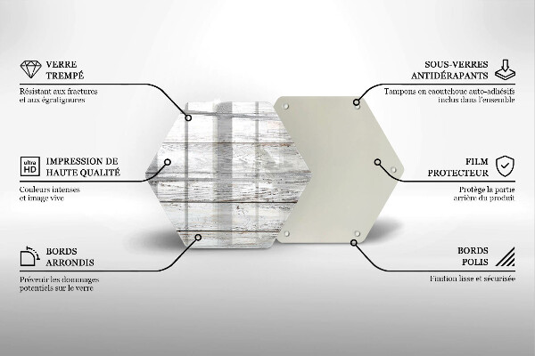 Steklena podloga za rezanje Svetle lesene deske