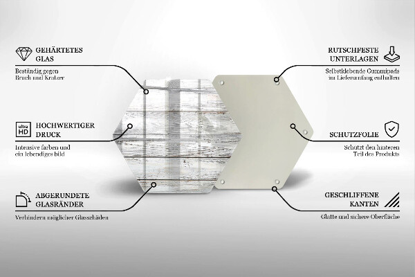 Steklena podloga za rezanje Svetle lesene deske