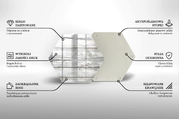 Steklena podloga za rezanje Svetle lesene deske