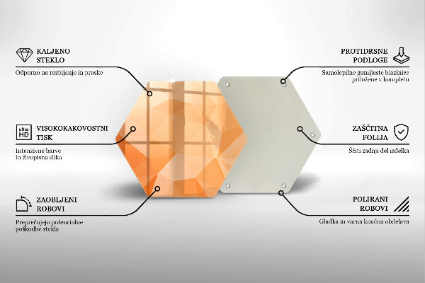 Steklena podloga za rezanje Geometrijsko ozadje