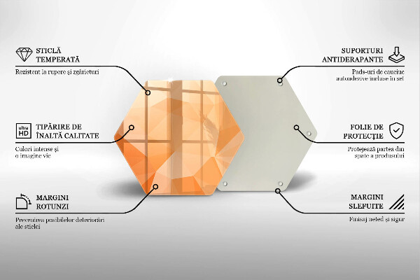 Steklena podloga za rezanje Geometrijsko ozadje