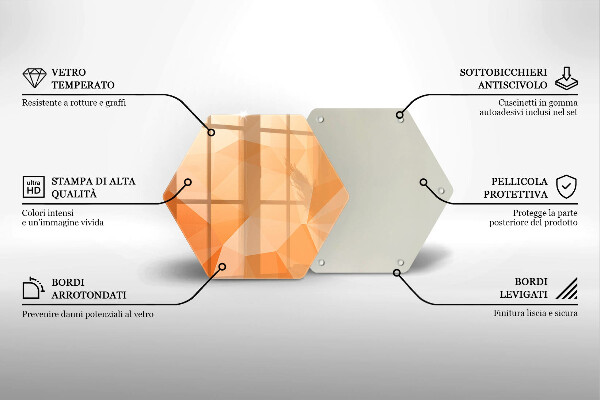 Steklena podloga za rezanje Geometrijsko ozadje