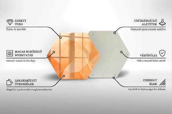 Steklena podloga za rezanje Geometrijsko ozadje