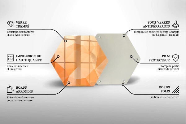 Steklena podloga za rezanje Geometrijsko ozadje