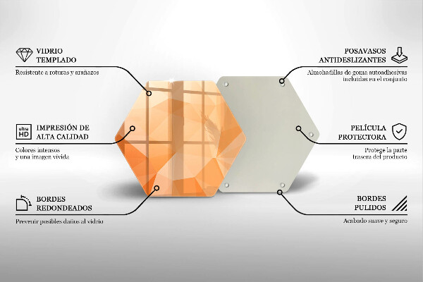 Steklena podloga za rezanje Geometrijsko ozadje