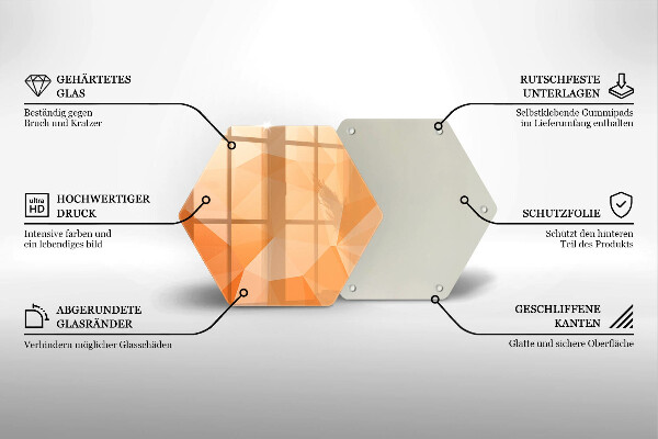 Steklena podloga za rezanje Geometrijsko ozadje