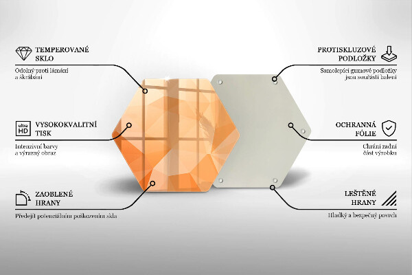Steklena podloga za rezanje Geometrijsko ozadje