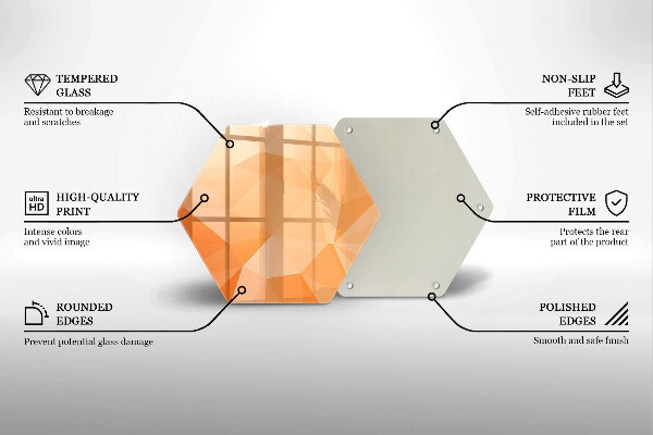 Steklena podloga za rezanje Geometrijsko ozadje