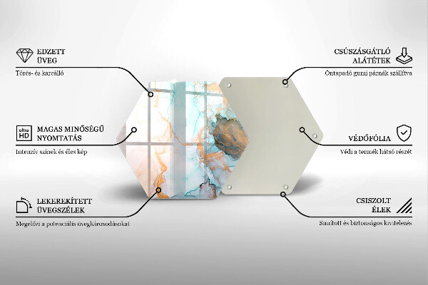 Steklena podloga za rezanje Marmorna abstrakcija