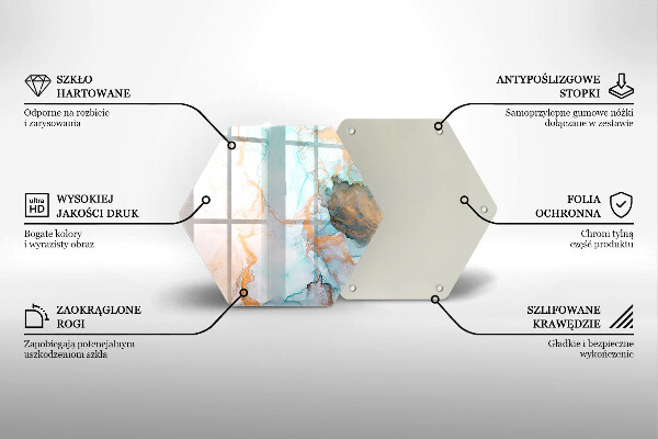 Steklena podloga za rezanje Marmorna abstrakcija