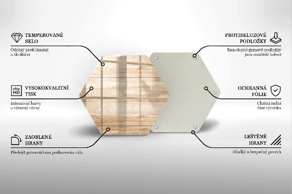 Steklena podloga za rezanje Lesene deske