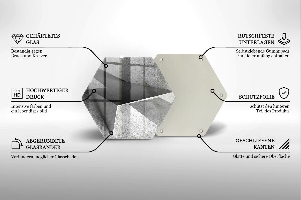 Steklena podloga za rezanje Konkretna abstrakcija