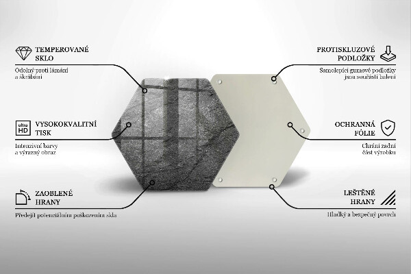 Steklena podloga za rezanje Kamnita tekstura