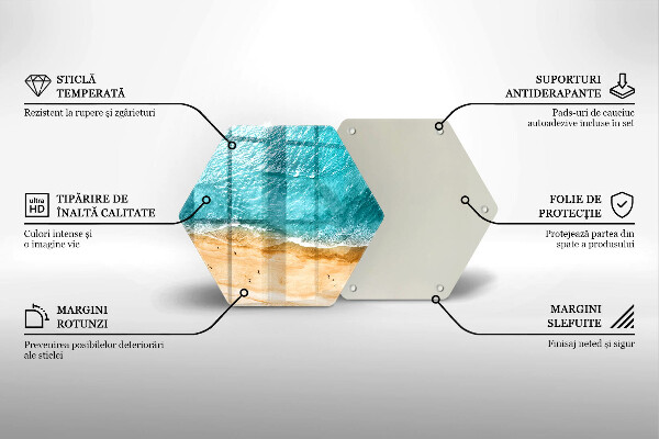 Steklena podloga za rezanje Plaža obala in morje