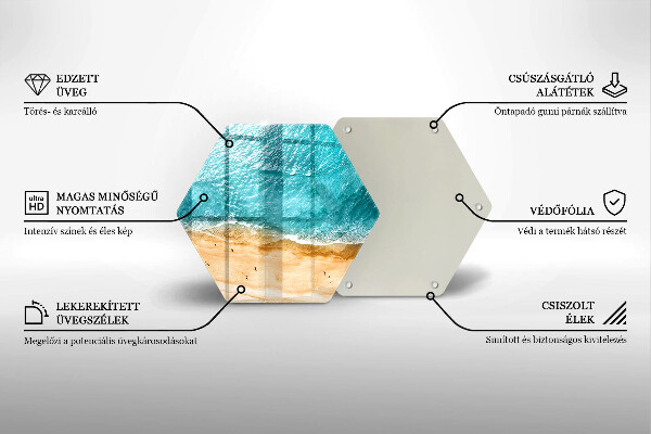 Steklena podloga za rezanje Plaža obala in morje