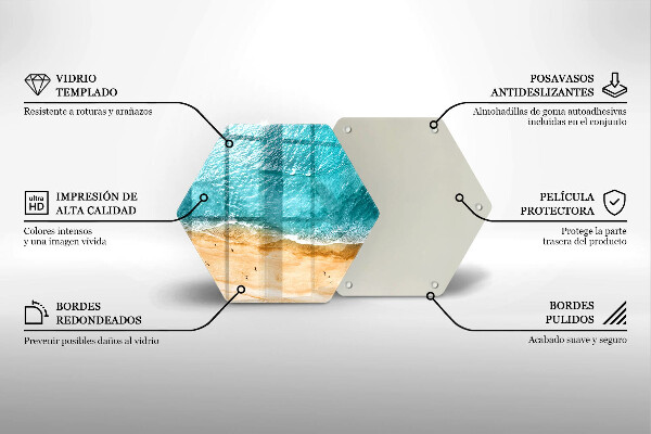 Steklena podloga za rezanje Plaža obala in morje
