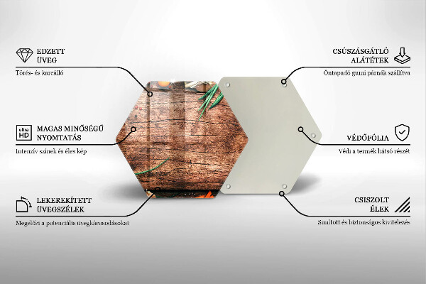 Steklena podloga za rezanje Lesena kuhinjska deska