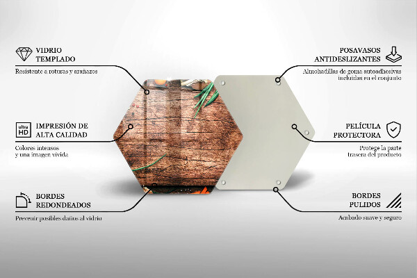 Steklena podloga za rezanje Lesena kuhinjska deska