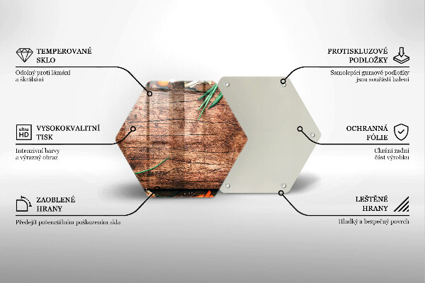 Steklena podloga za rezanje Lesena kuhinjska deska