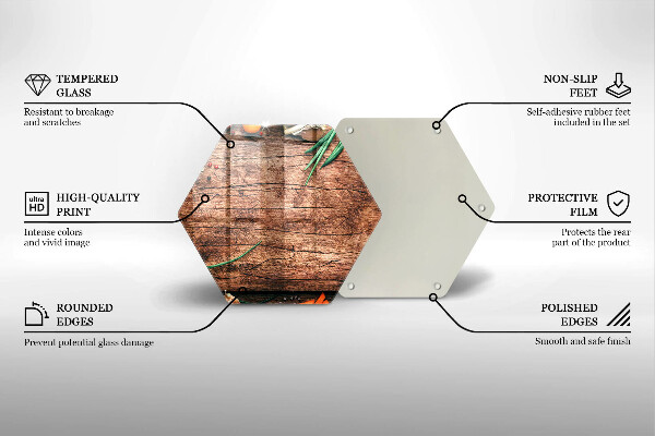 Steklena podloga za rezanje Lesena kuhinjska deska