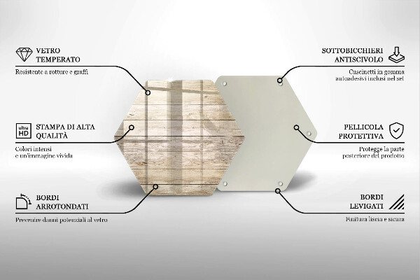 Steklena podloga za rezanje Lesene deske