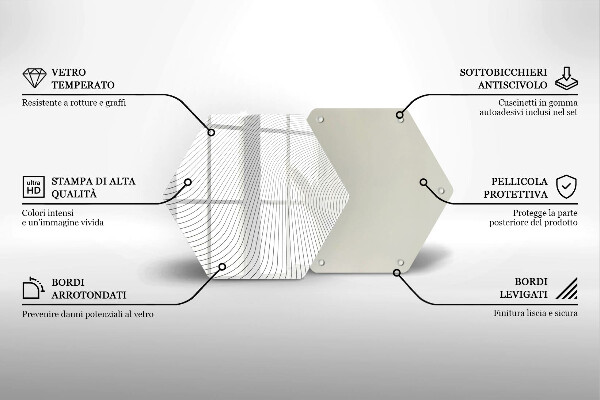 Steklena podloga za rezanje Vzorec modernih linij