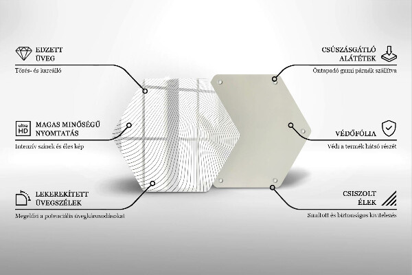 Steklena podloga za rezanje Vzorec modernih linij