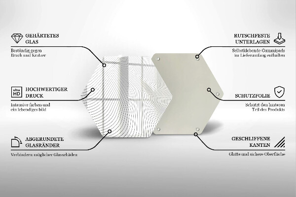 Steklena podloga za rezanje Vzorec modernih linij