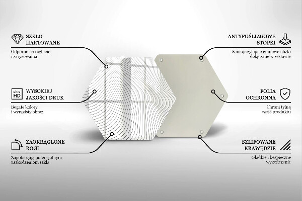 Steklena podloga za rezanje Vzorec modernih linij