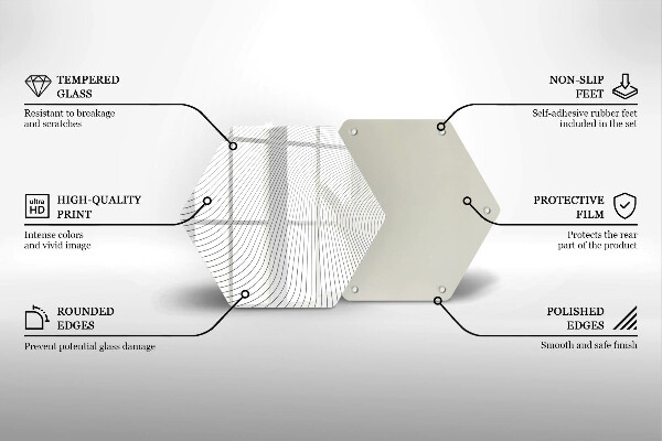 Steklena podloga za rezanje Vzorec modernih linij
