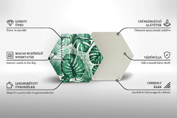 Steklena podloga za rezanje Listi monstere