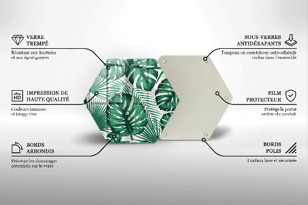 Steklena podloga za rezanje Listi monstere