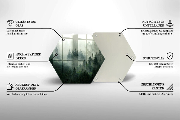 Steklena podloga za rezanje Meglena gozdna pokrajina
