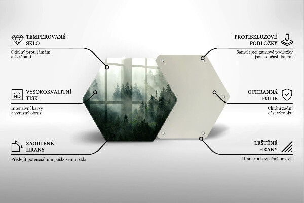 Steklena podloga za rezanje Meglena gozdna pokrajina