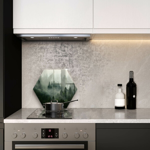 Steklena podloga za rezanje Meglena gozdna pokrajina