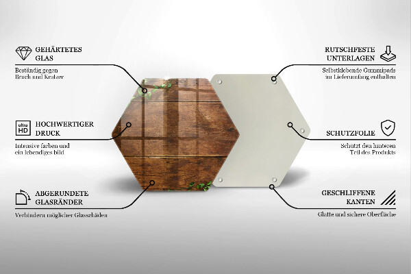 Steklena podloga za rezanje Lesene deske in listi