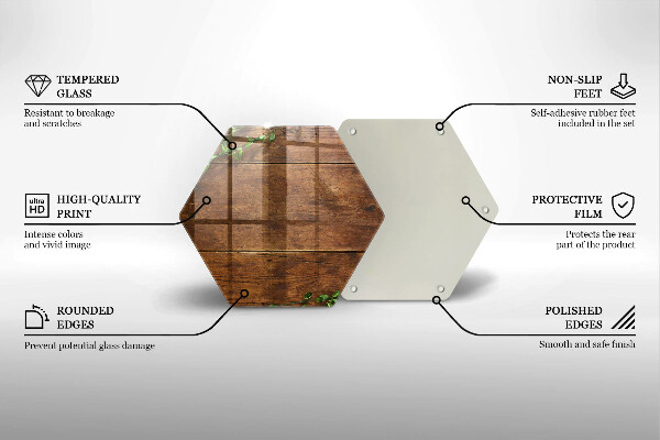 Steklena podloga za rezanje Lesene deske in listi