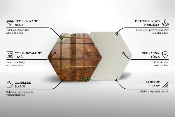 Steklena podloga za rezanje Lesene deske in listi