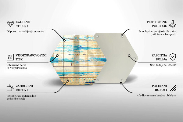 Steklena podloga za rezanje Retro lesene plošče