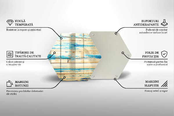 Steklena podloga za rezanje Retro lesene plošče