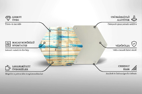 Steklena podloga za rezanje Retro lesene plošče