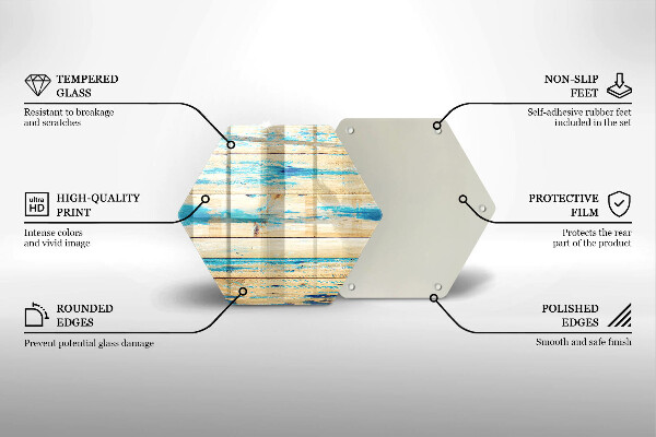 Steklena podloga za rezanje Retro lesene plošče