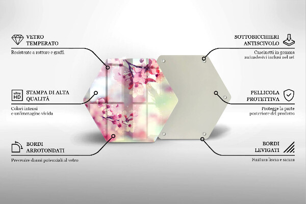 Steklena podloga za rezanje Narava jablanovih cvetov